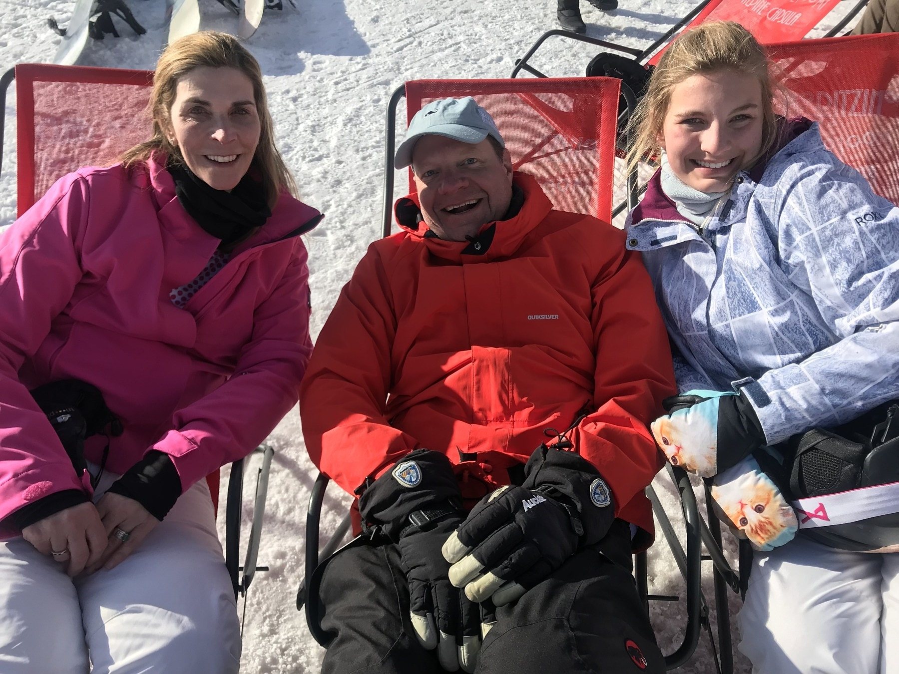 Kimberly Goessele and family on a ski trip