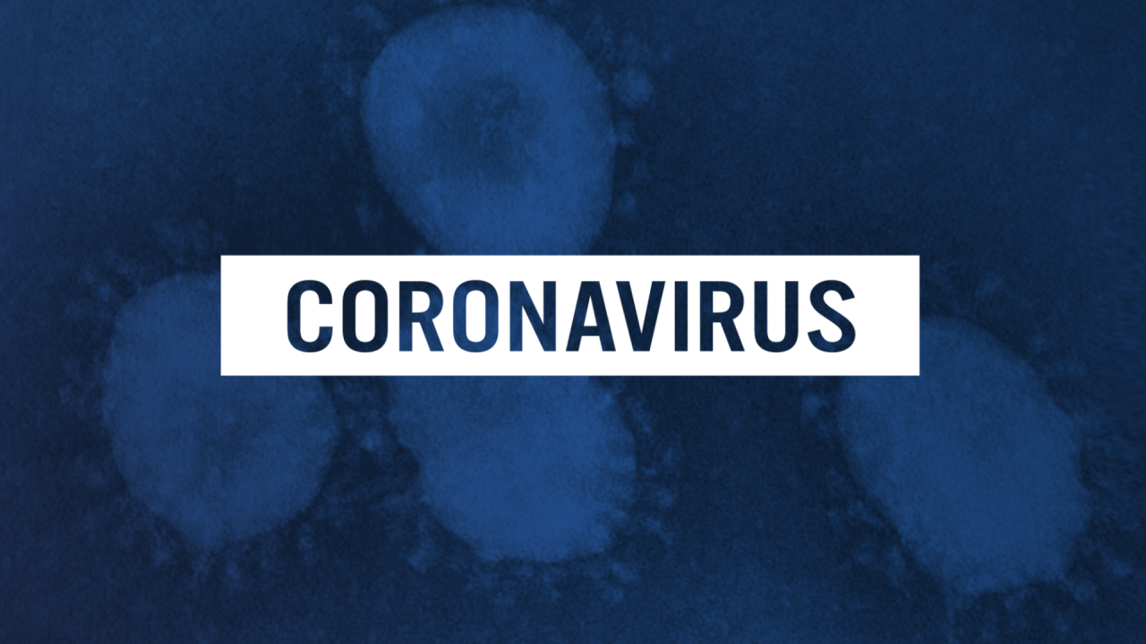 Coronavirus blue background 